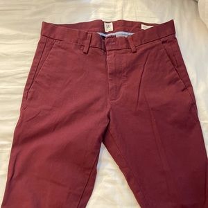 Gap Maroon Slim Fit Dress Pants